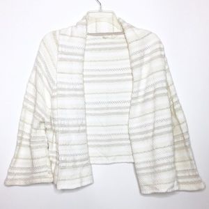 Anthropologie Moth Striped Cardigan M White